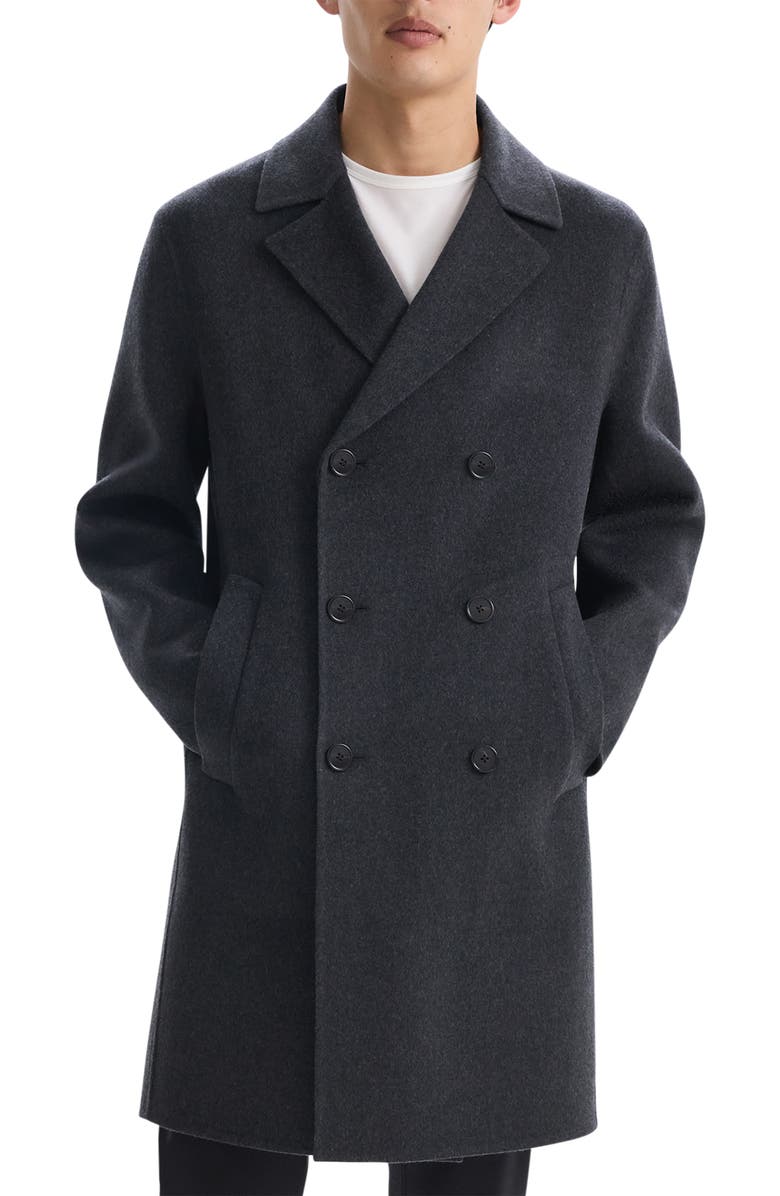 Theory Double Breasted Wool & Cashmere Coat, Main, color,