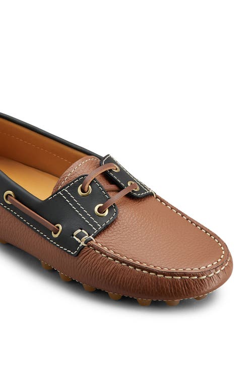 Tod's Gommino Boat Shoe In Cuoio Sc Nero