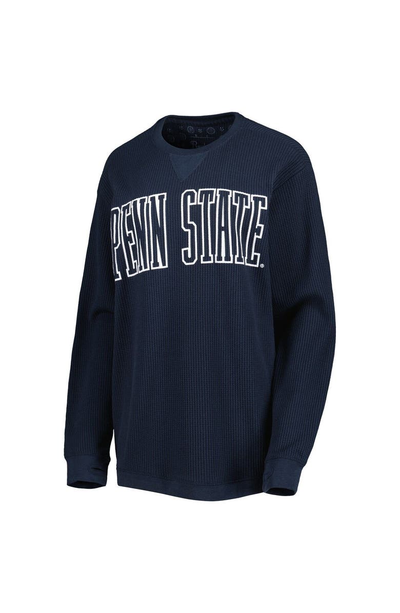 PRESSBOX Women's Pressbox Navy Penn State Nittany Lions Surf Plus Size Southlawn Waffle-Knit Thermal Tri-Blend Long Sleeve T-Shirt, Alternate, color,