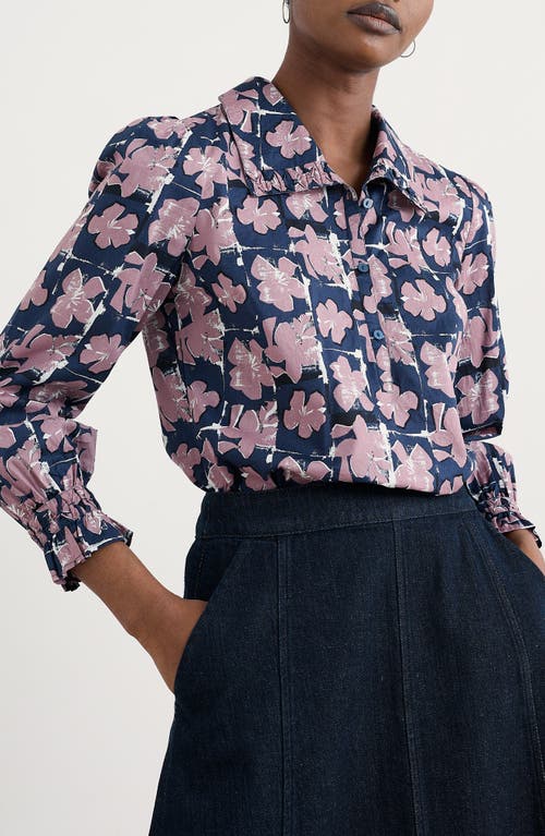 Seasalt Cornwall Ysella Floral Organic Cotton Button-up Shirt In Multi