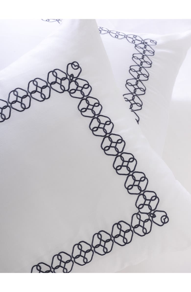 Brooks Brothers Engaged Embroidered Turkish Cotton Sham Set, Alternate, color, Navy