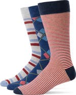 Lorenzo Uomo Assorted 3-Pack Crew Socks