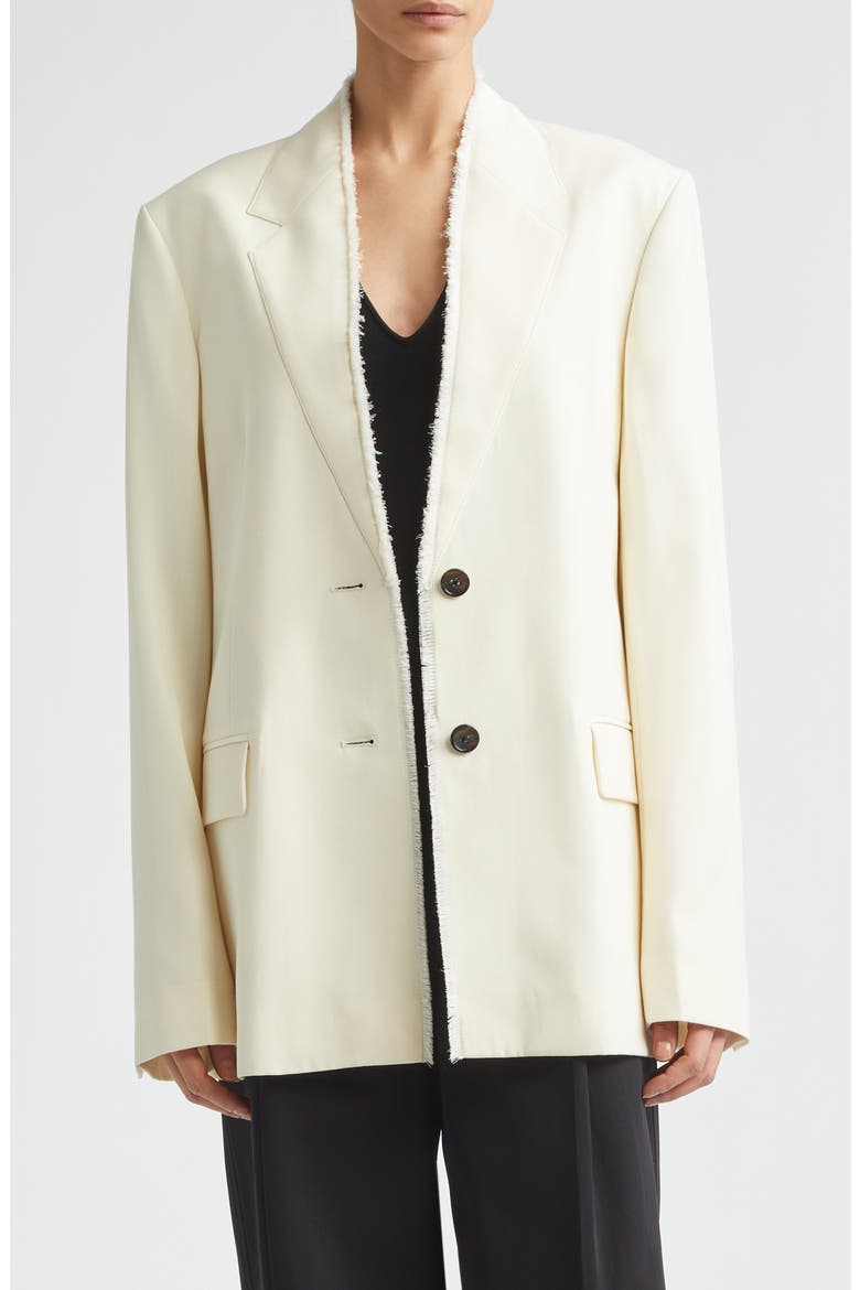 Raw Lapel Blazer, Main, color, ECRU