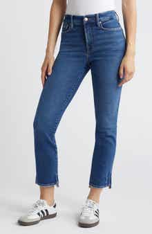 Good American Good Legs Step Hem Ankle Straight Leg Jeans