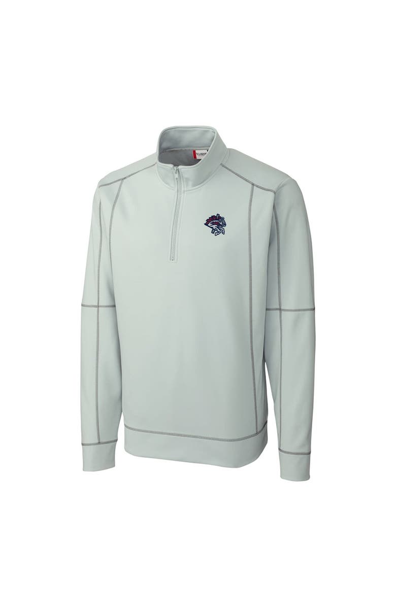 Cutter & Buck Men's Cutter & Buck  Gray Binghamton Rumble Ponies  Clique Helsa Performance Half-Zip Knit Pullover, Alternate, color, 