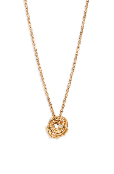 Faux Pearl Nest Necklace