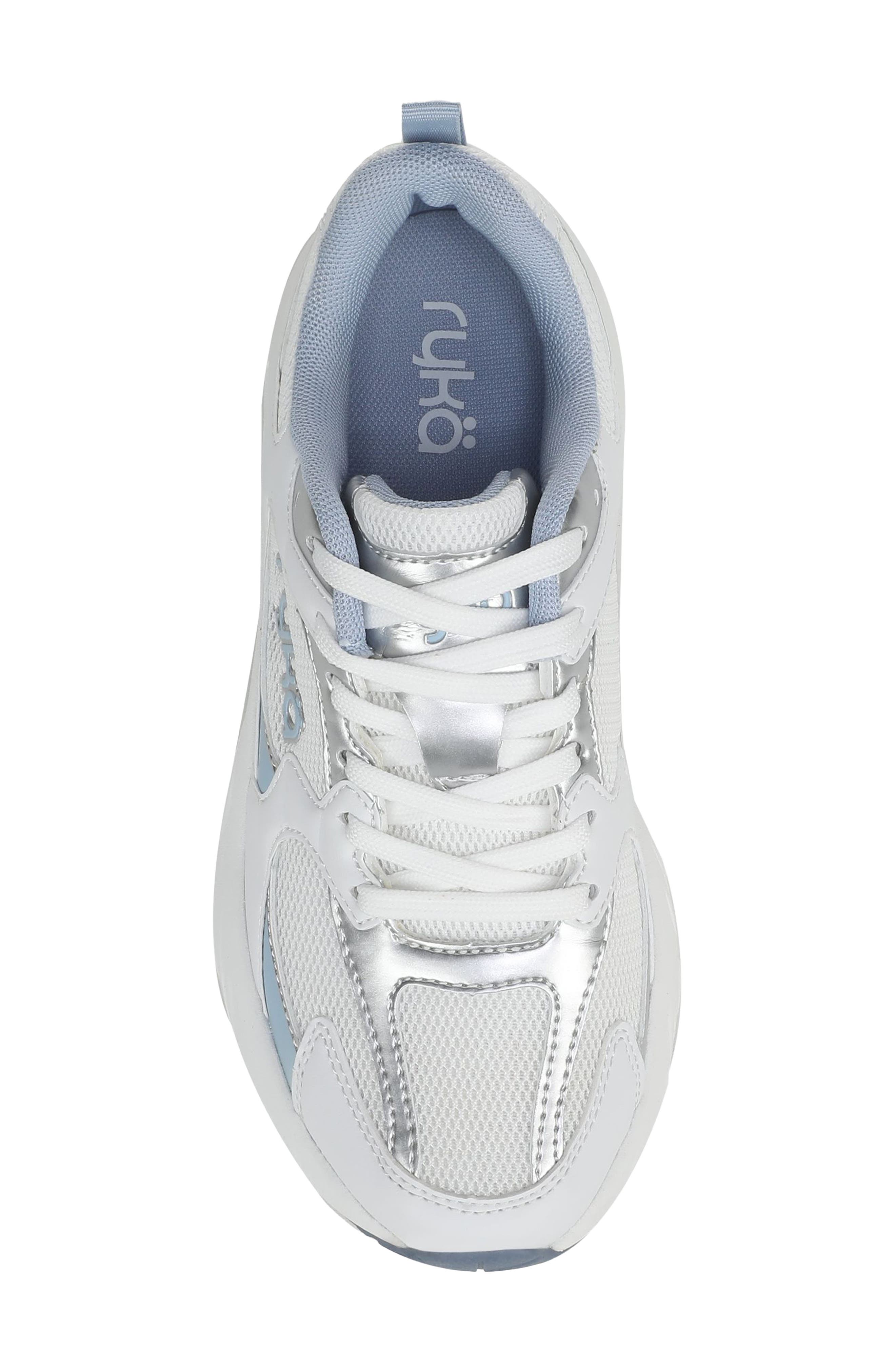 Rykä Generation Sneaker, Alternate, color, White/ Blue Leather/ Mesh