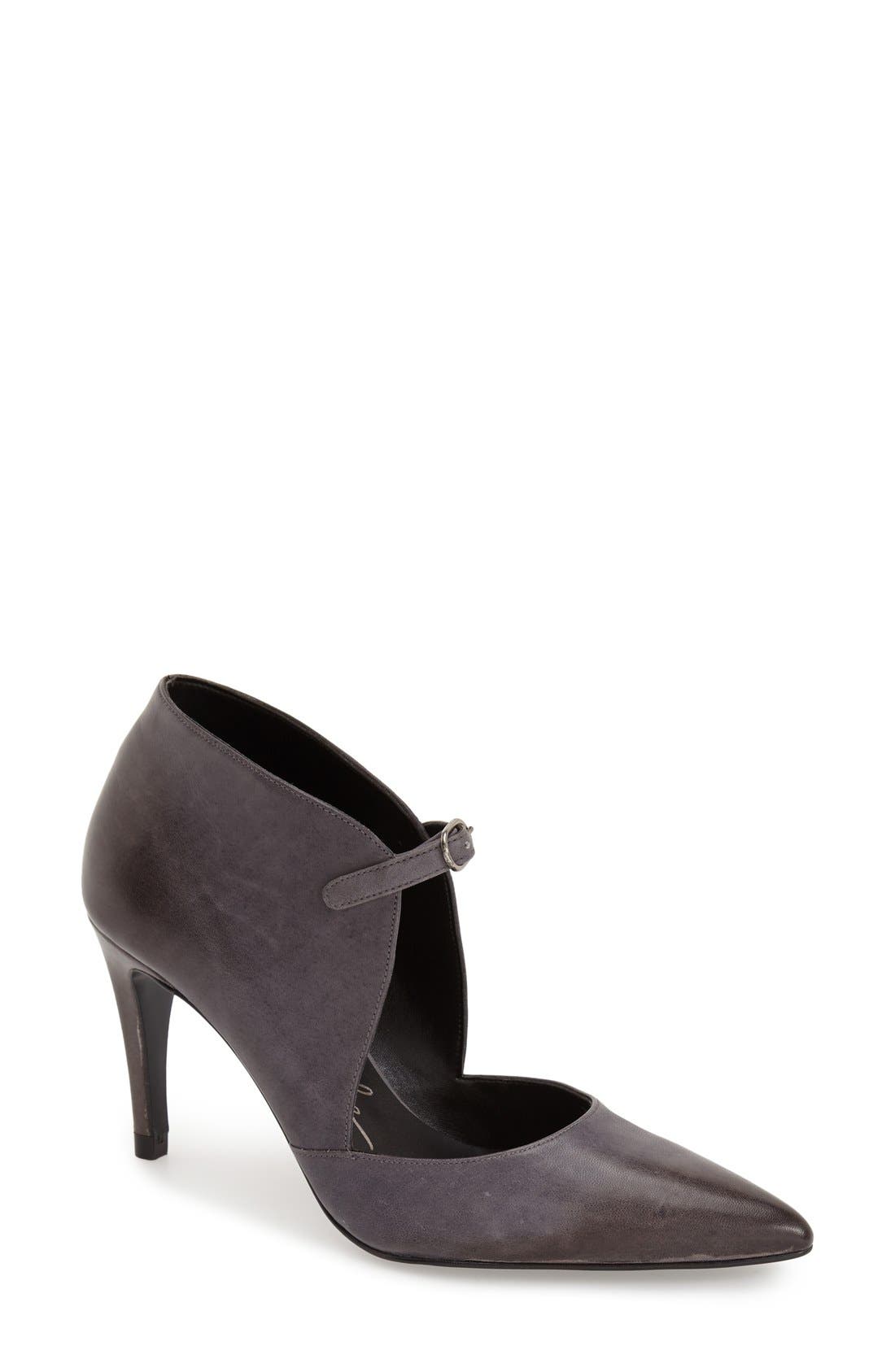 'Cerow' Pump, Main, color, BLACK LEATHER