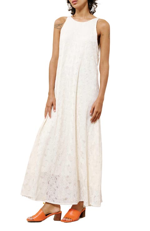 Eliza Strappy Back Cotton Blend Maxi Sundress