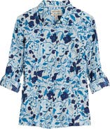 Seasalt Cornwall Larissa Floral Crinkled Organic Cotton Button-Up Shirt