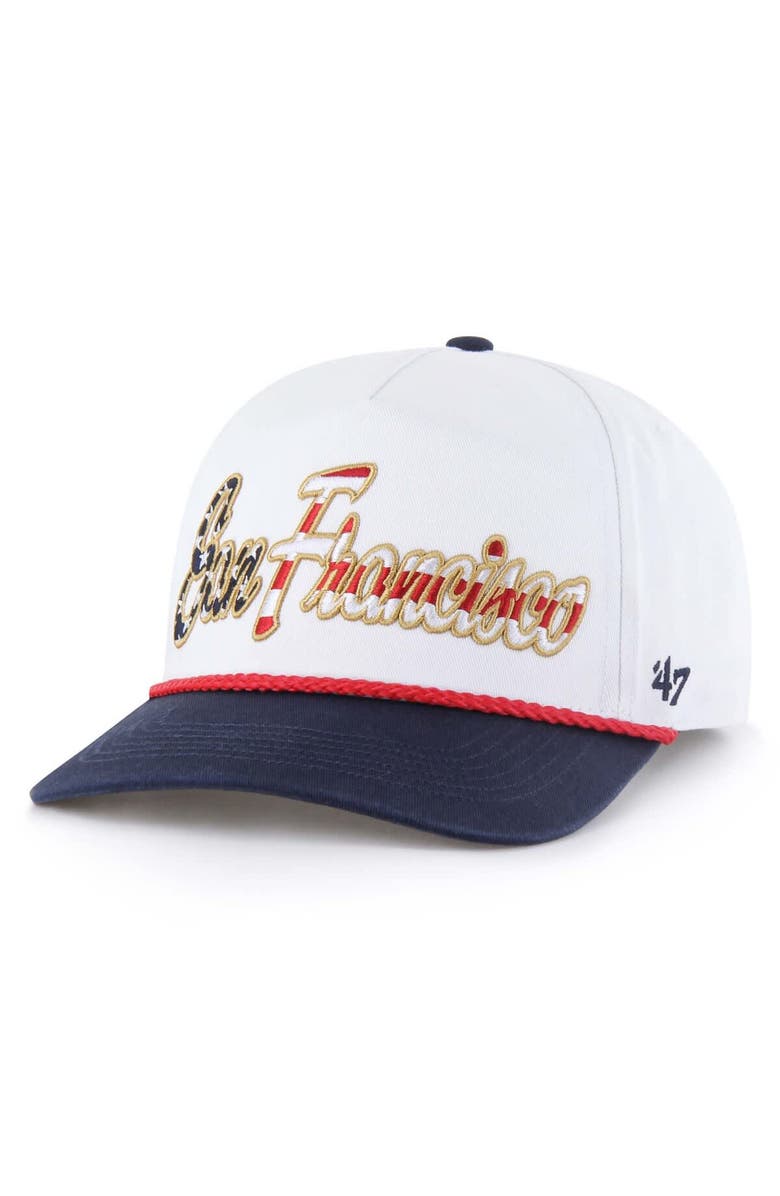 '47 Men's '47 White San Francisco Giants Patriotic Overhand Hitch Adjustable Hat, Main, color, White