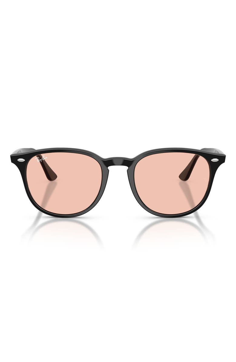 Ray-Ban 53mm Phantos Sunglasses, Main, color, Black / Licht Pink