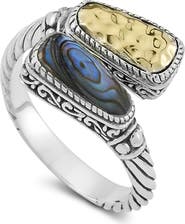 SAMUEL B. Sterling Silver & 18K Gold Abalone Bypass Ring