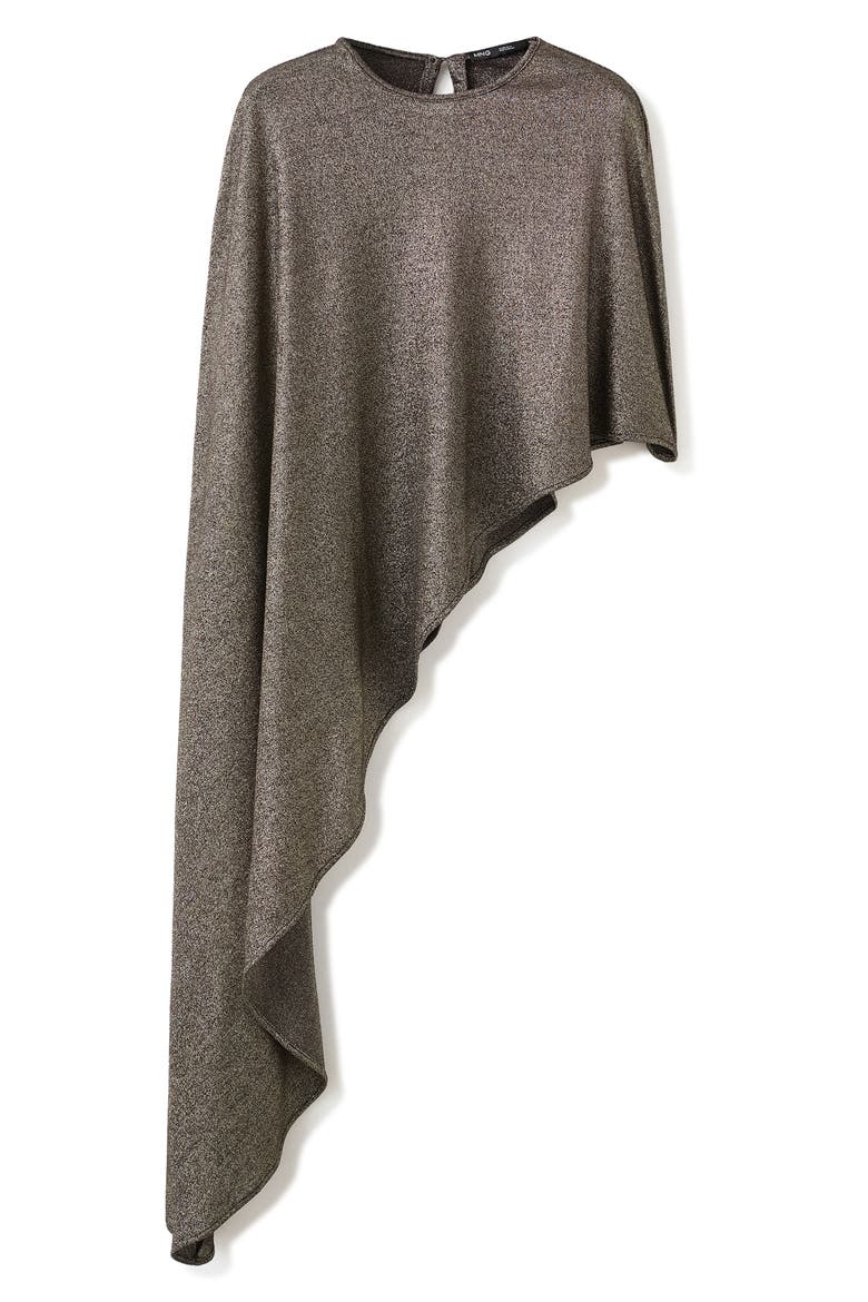 Asymmetric Lurex Cape, Alternate, color, BLACK