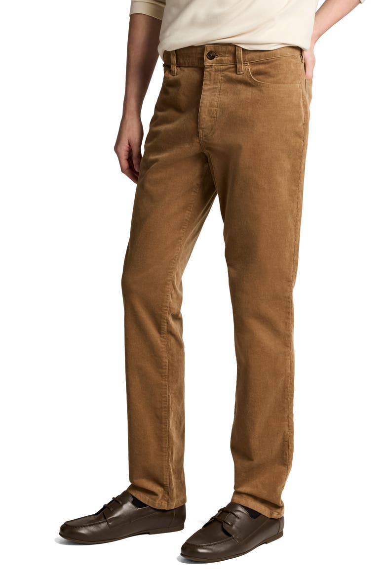Dylan Stretch Cotton Corduroy Pants, Alternate, color, DK CAMELETTO