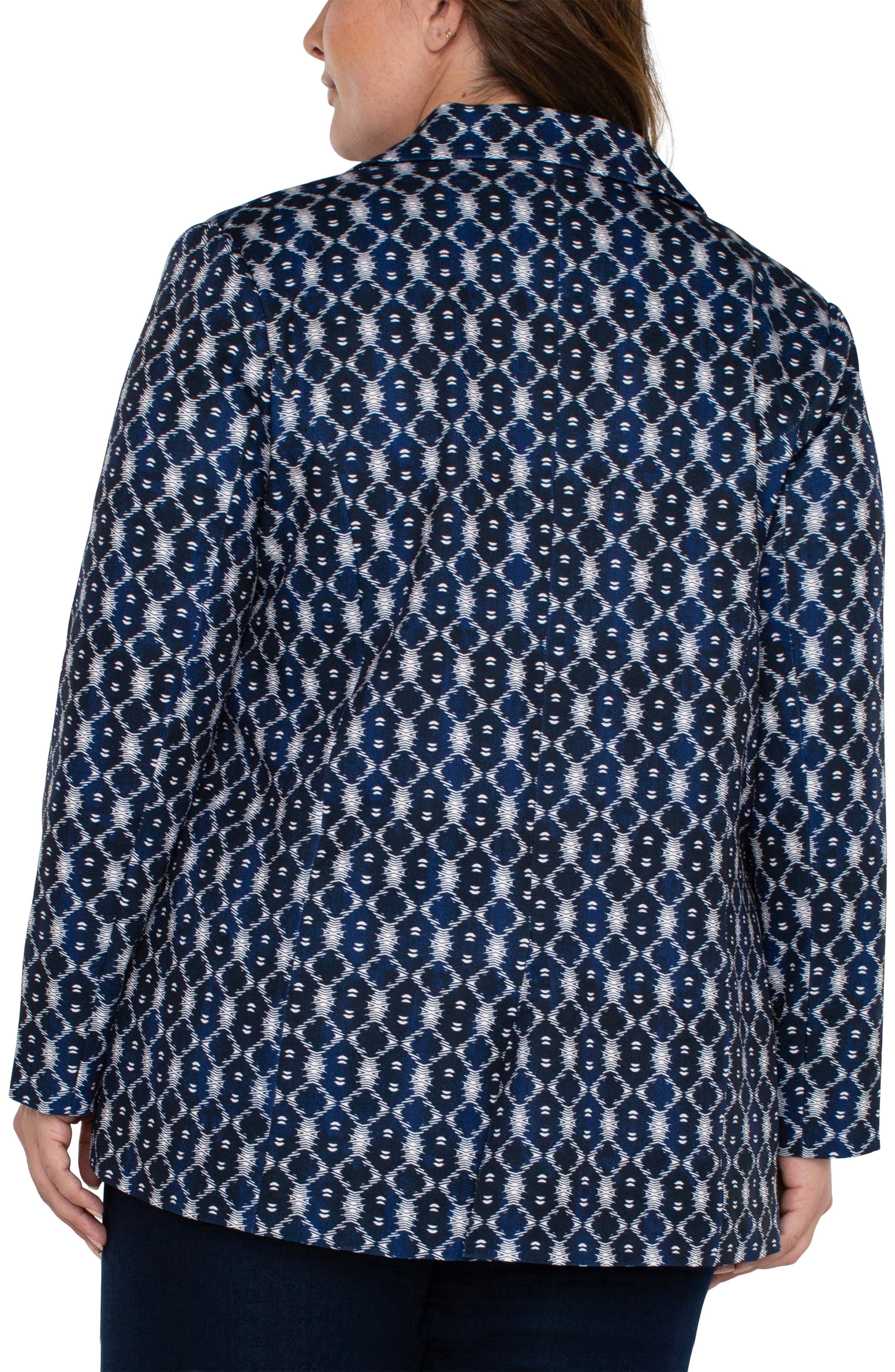 Batik Pattern Relaxed One-Button Blazer - image 2