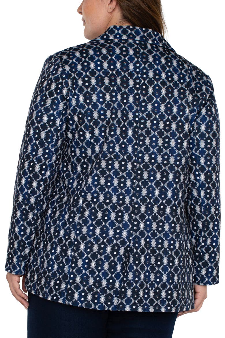 Batik Pattern Relaxed One-Button Blazer, Alternate, color, NVY BTK PR
