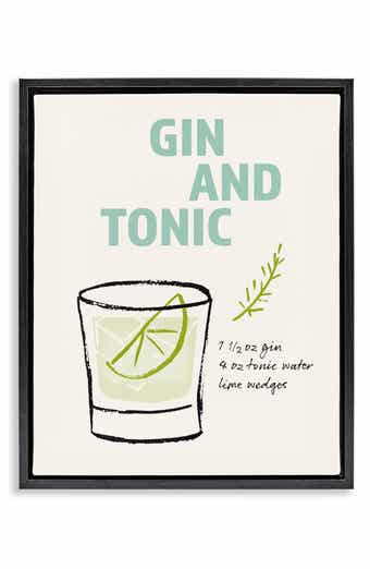 Gin & Tonic Recipe Framed Canvas Wall Art