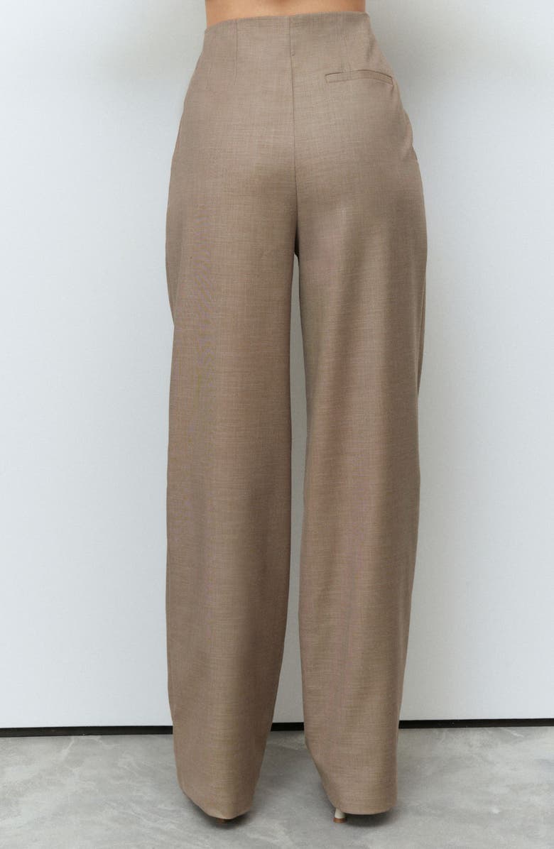 NEXT Cross Hatch Pleated Straight Leg Pants, Alternate, color, Neutral