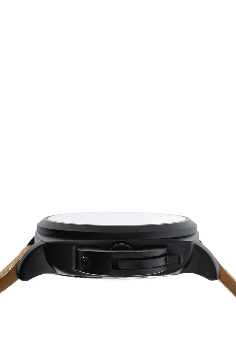 I TOUCH Men's iTouch Connected Hybrid Smartwatch Fitness Tracker: Black Case with Brown Leather Strap, 42mm, Alternate, color, 