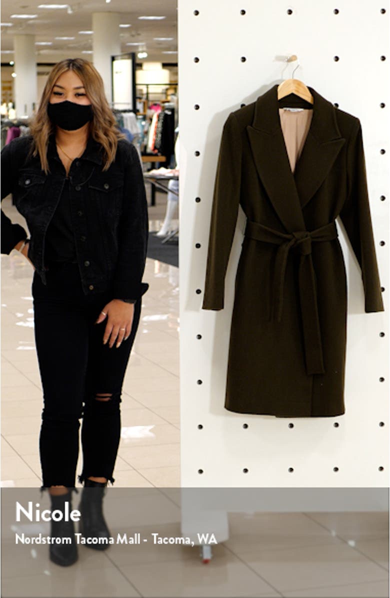 Peak Lapel Wool Wrap Coat, sales video thumbnail