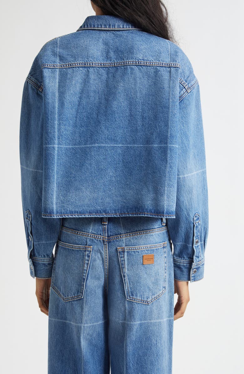 Alexander Wang Crop Denim Shirt Jacket, Alternate, color, Vintage Marbled Blue