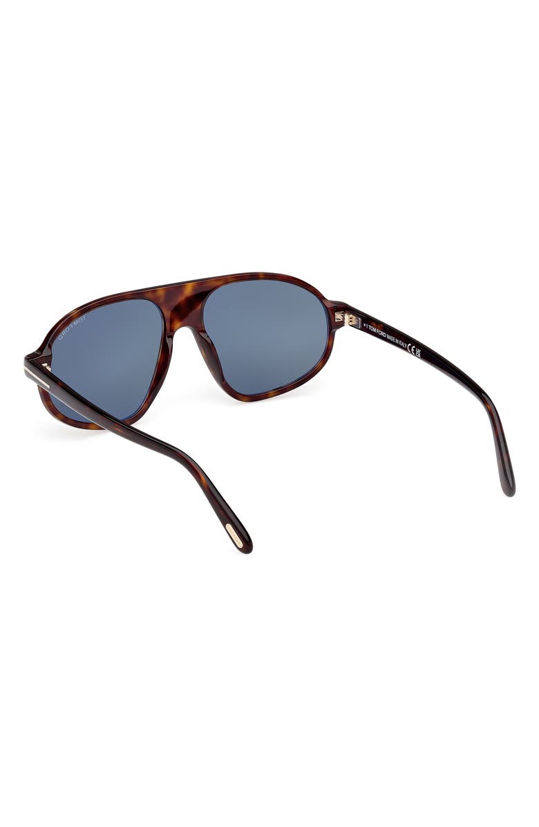 TOM FORD 58mm Pilot Sunglasses, Alternate, color, Dark Havana / Green