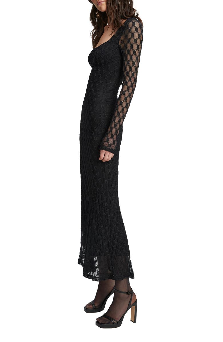 Bardot Adoni Long Sleeve Lace Overlay Midi Dress, Alternate, color,