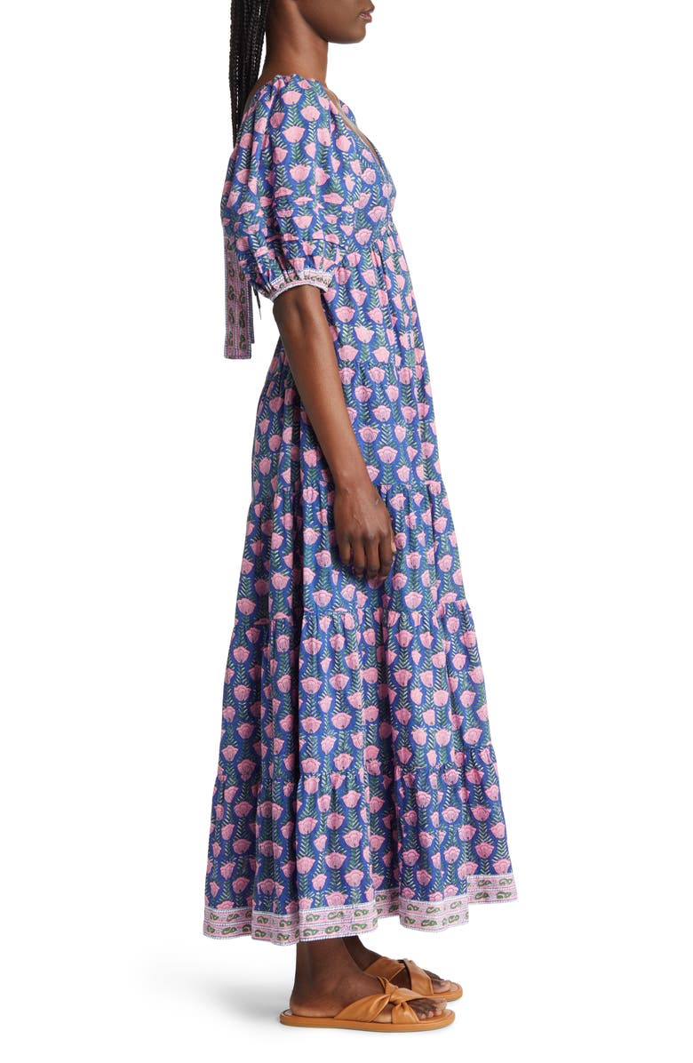 Saylor Annaleise Floral Puff Sleeve Cotton Maxi Dress, Alternate, color,
