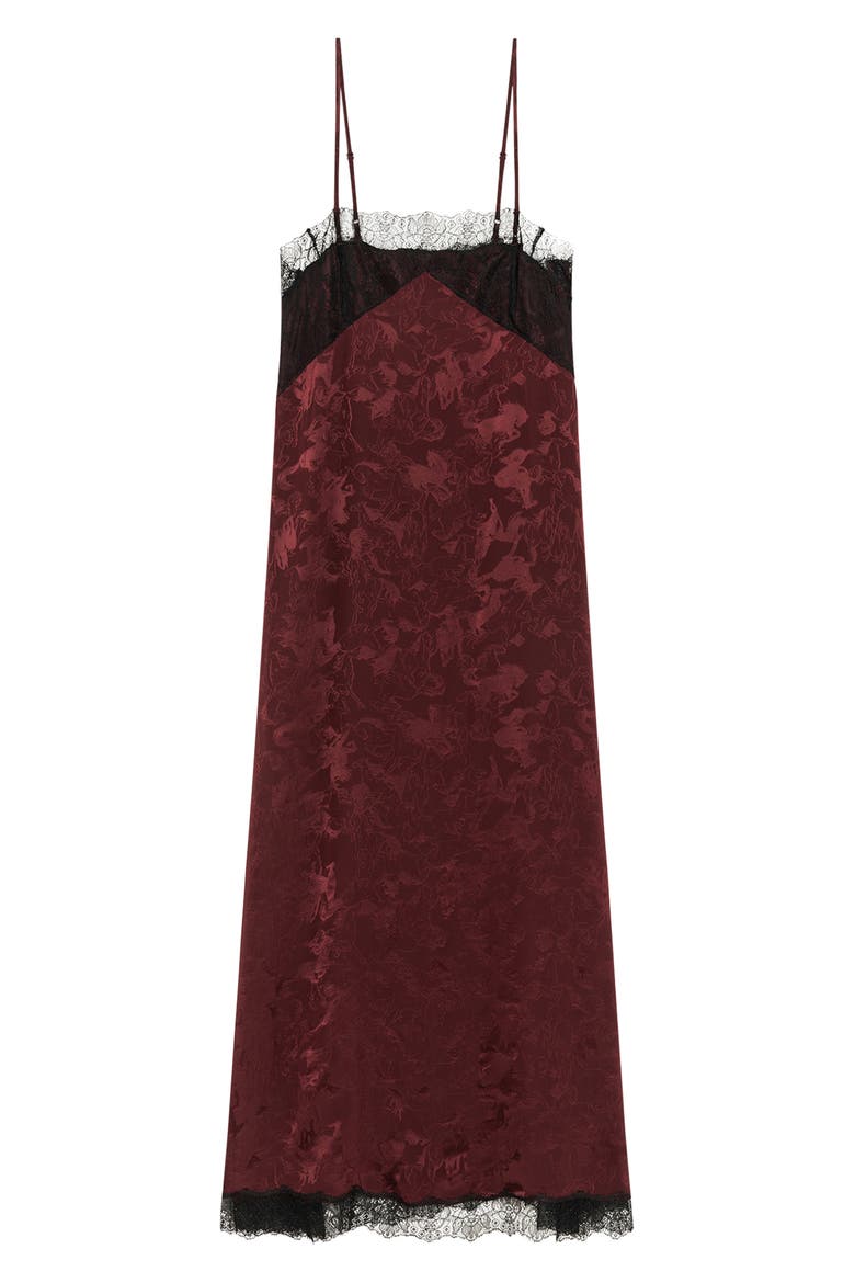 Ridar Jac Horses Silk Slipdress, Alternate, color, CHERRY