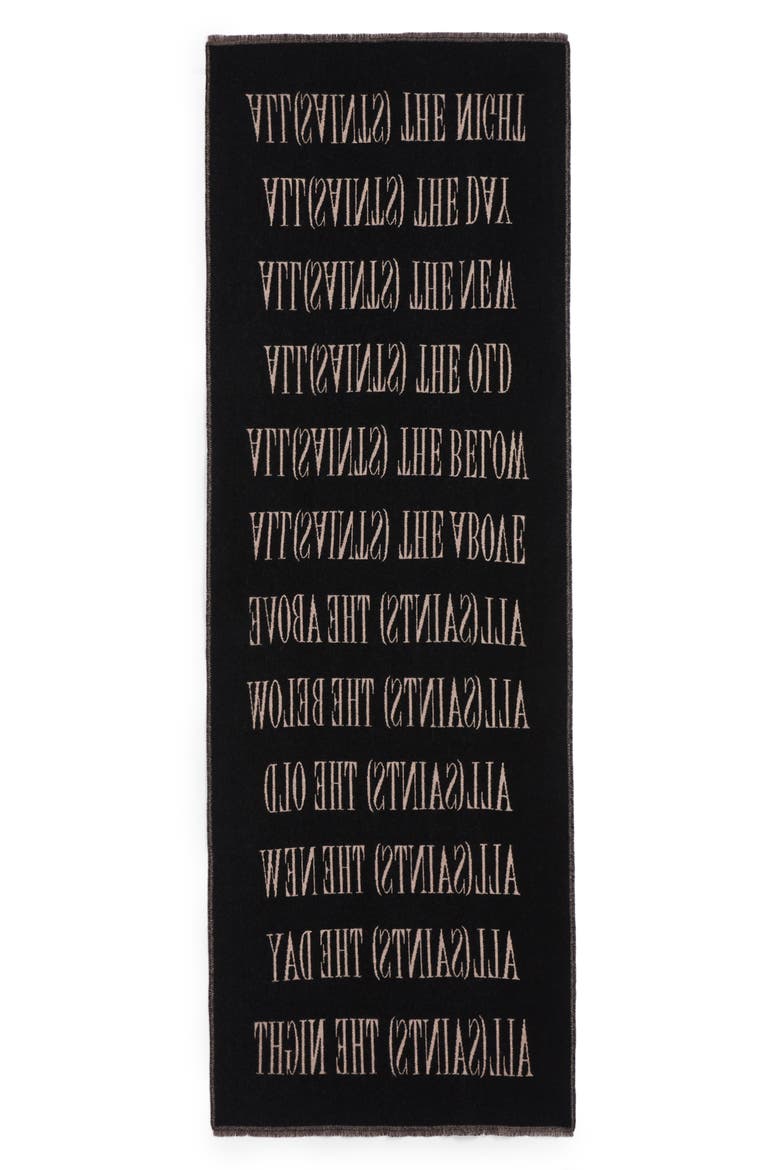 Varsity Woven Wool Blend Scarf, Alternate, color, BLUSH BLACK