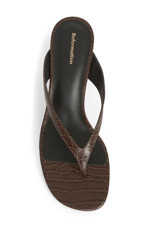 Reformation Sophie Kitten Heel Flip Flop In Brown
