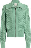 Varley Eloise Open Stitch Cotton Zip-Up Cardigan