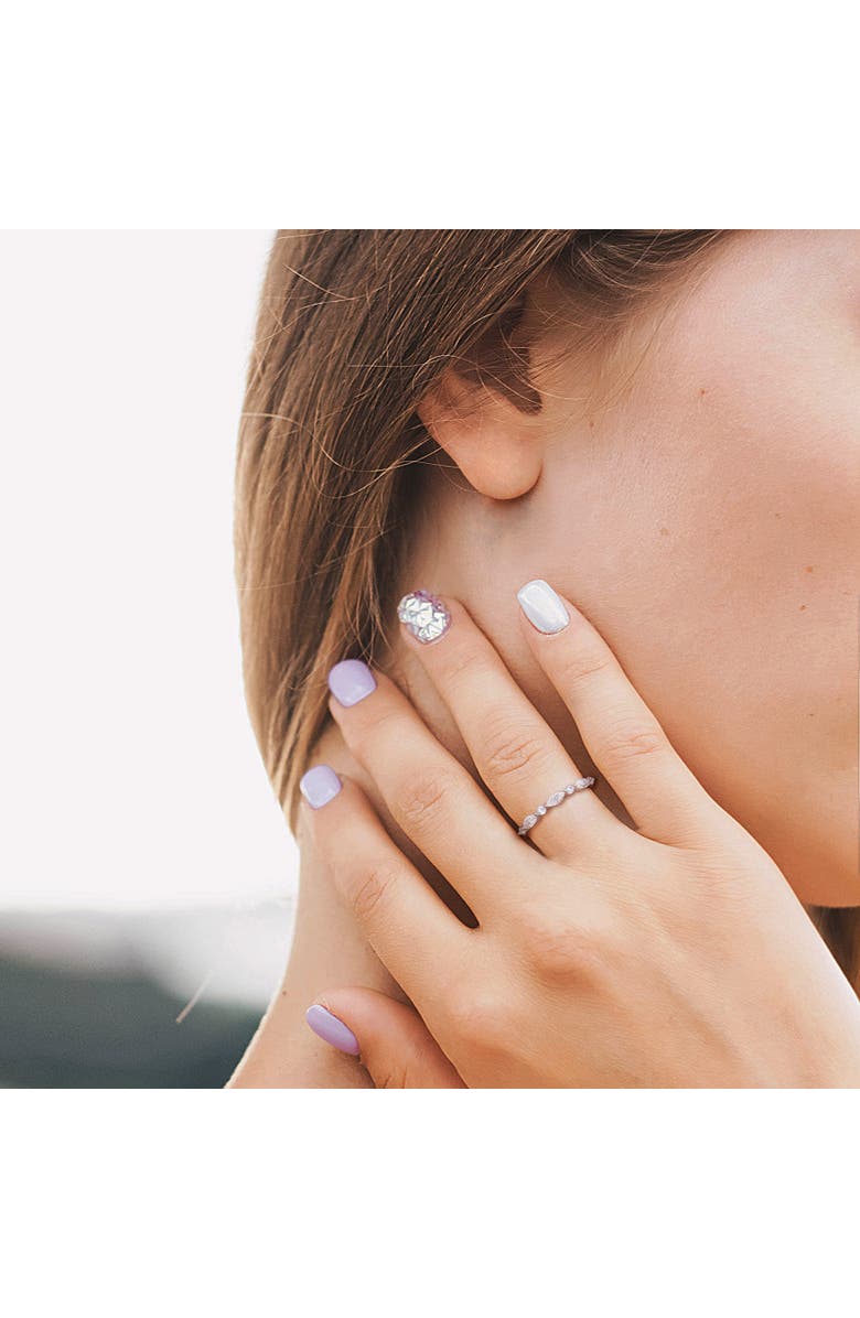 Julianna B. Moissanite Marquise Semi-Eternity Ring, Alternate, color, Sterling Silver