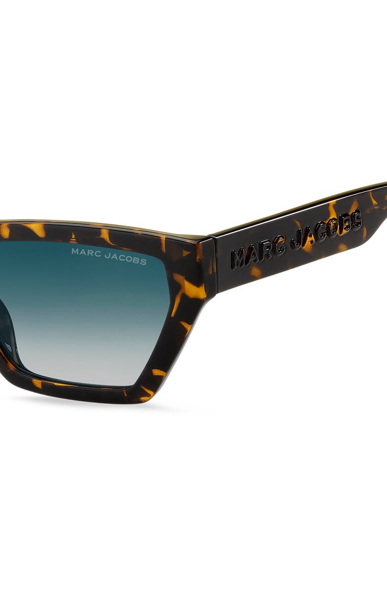 Marc Jacobs 55mm Gradient Cat Eye Sunglasses, Alternate, color, Havana/ Blue Shaded