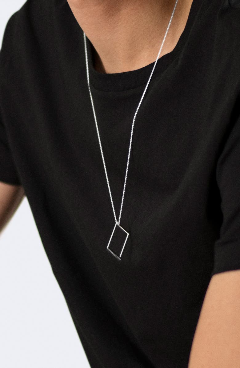 le gramme Men's 2.5G Polished & Brushed Sterling Silver Reversible Pendant Necklace, Alternate, color, 