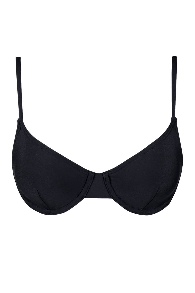 Jolene Underwire Bikini Swimsuit Top, Alternate, color, BLACK