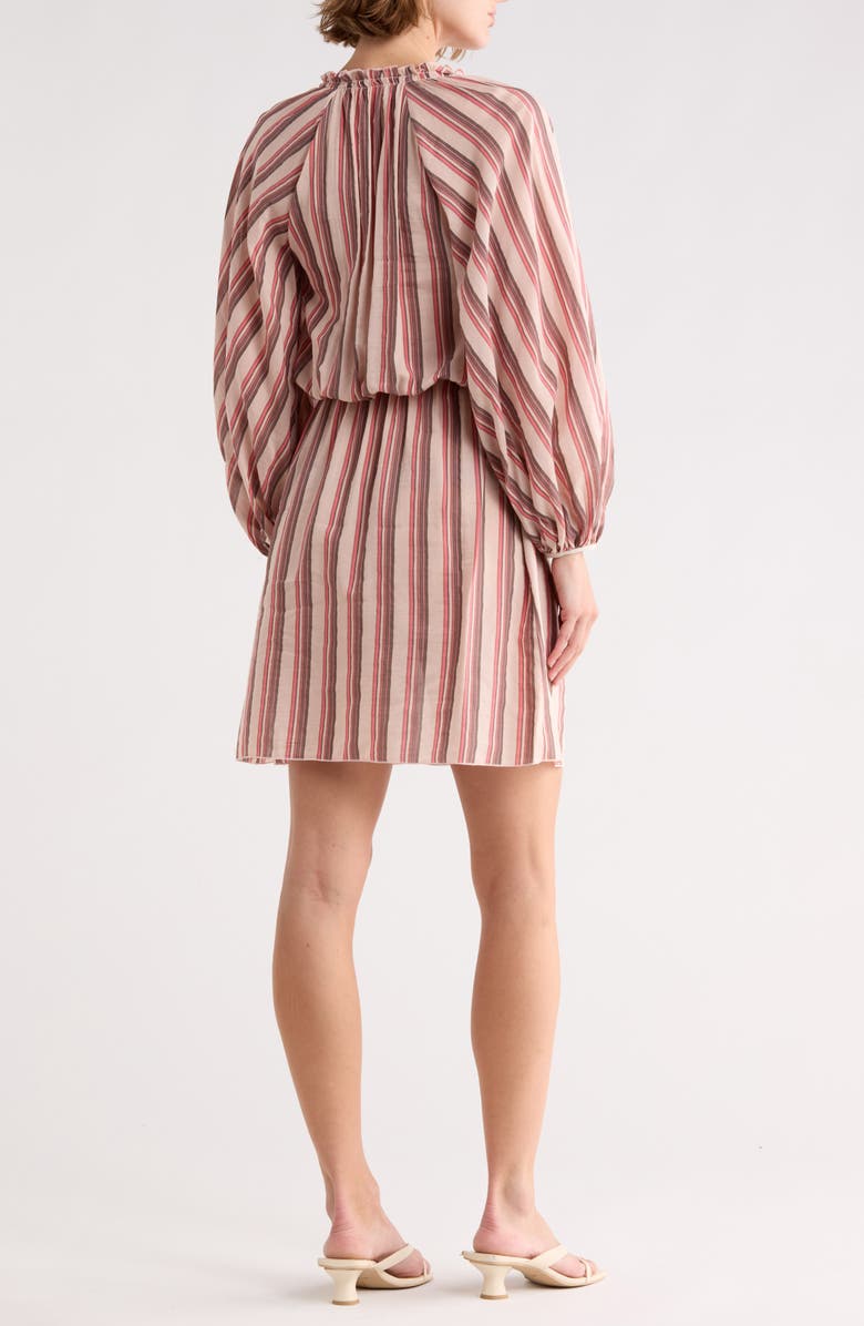 Longchamp Smocked Long Sleeve Dress, Alternate, color, Powder