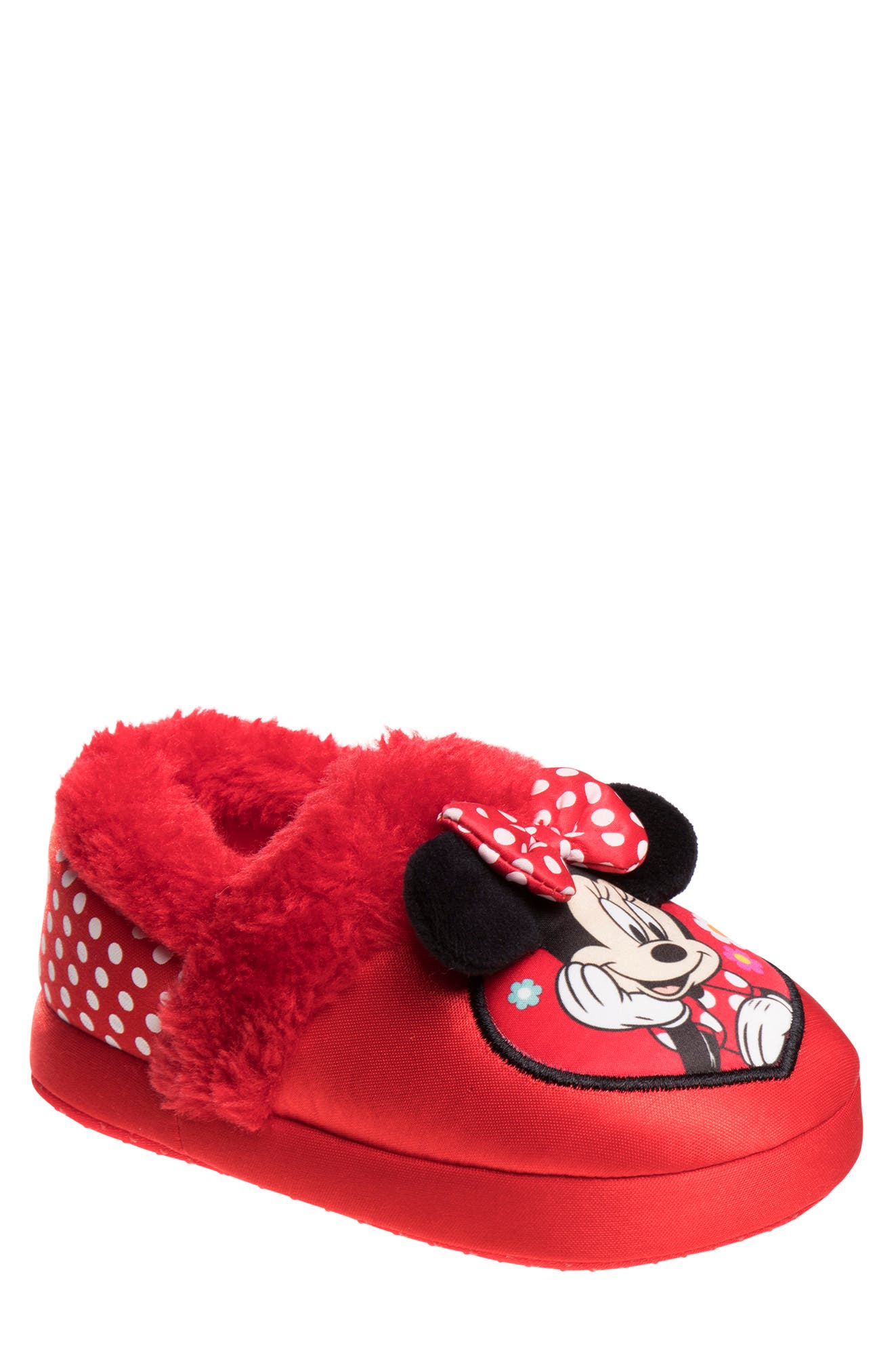 JOSMO Minnie Mouse Faux Fur Trimmed Slipper