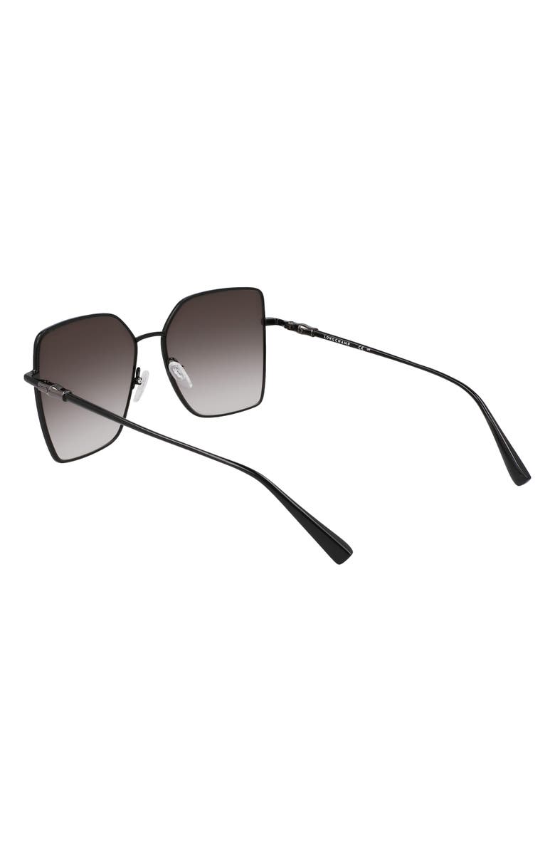 Longchamp Roseau 57mm Gradient Butterfly Sunglasses, Alternate, color, Black