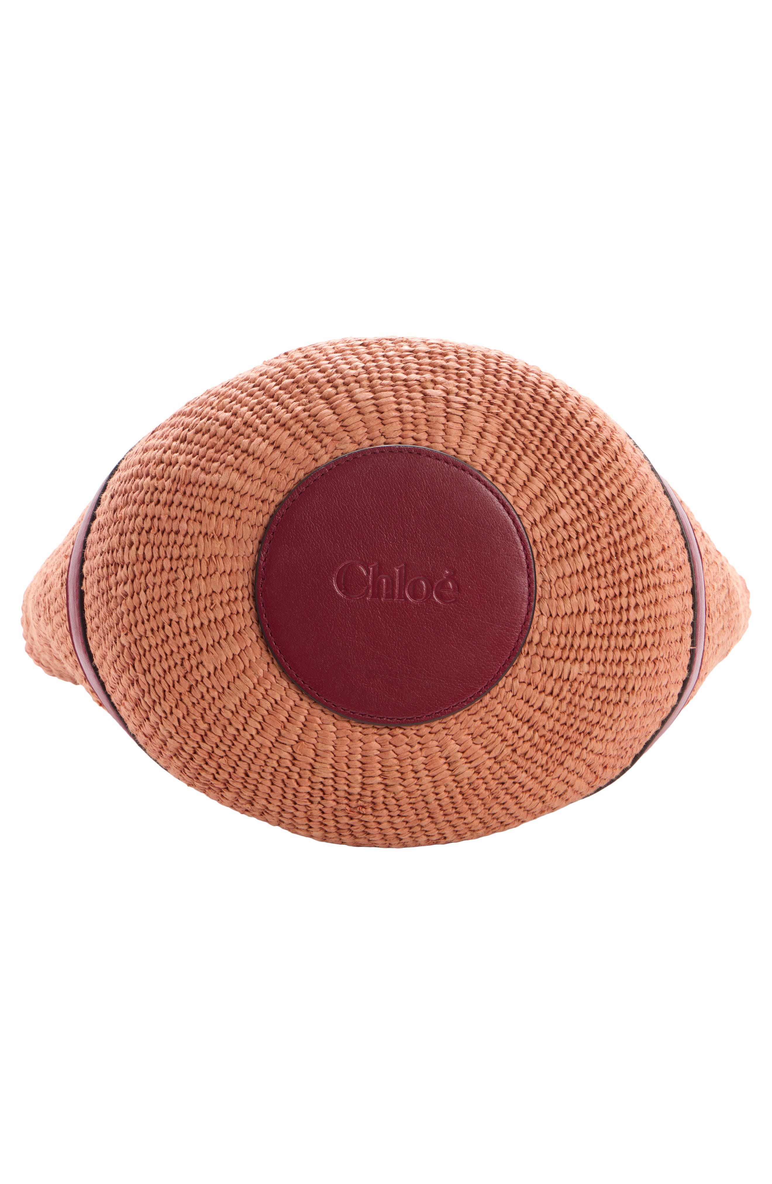 Chloé Charms Woven Straw Tote, Alternate, color, Ginger Red