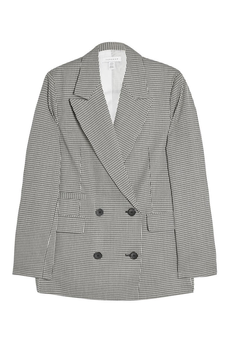 Mini Dogtooth Double Breasted Blazer, Alternate, color, BLACK MULTI