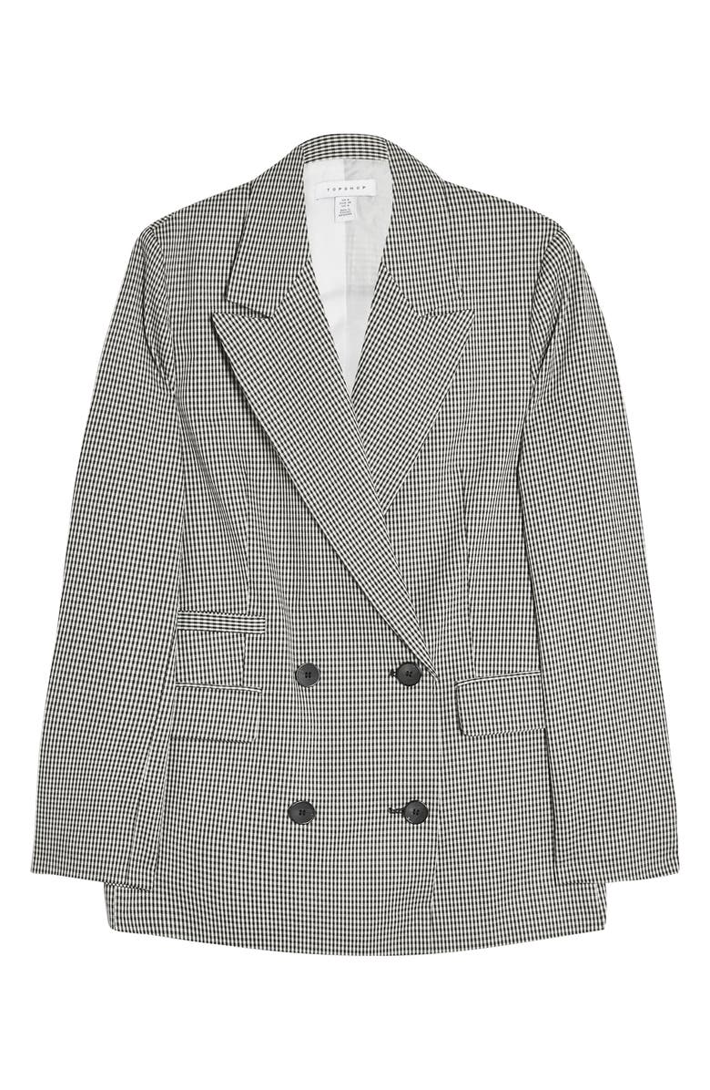 Topshop Mini Dogtooth Double Breasted Blazer, Alternate, color,