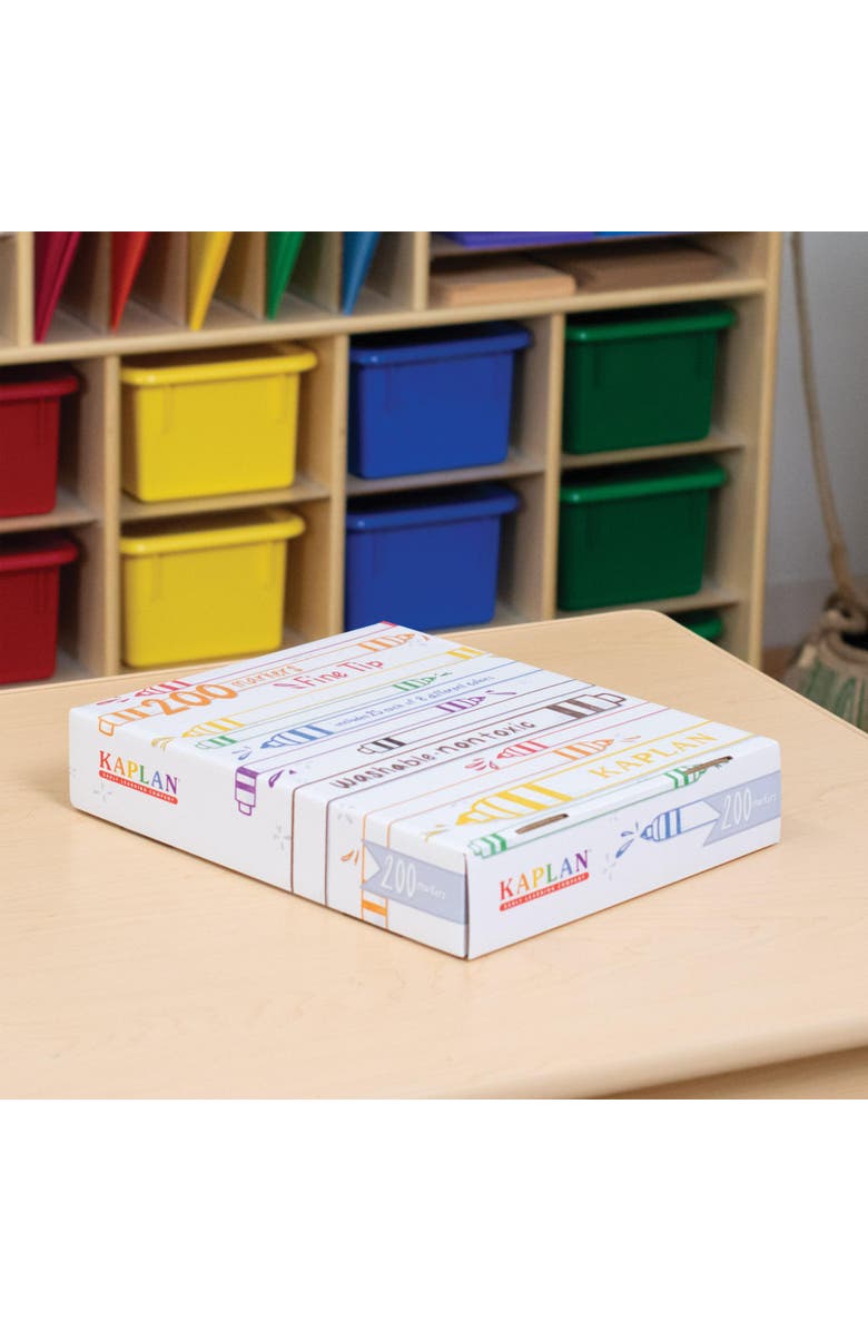 Kaplan Early Learning Company Washable Fine Tip Marker Class Pack - 200 Per Box, Alternate, color, Multicolor