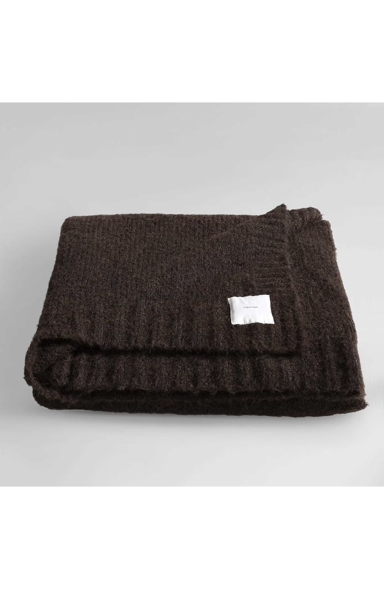 Calvin Klein Home Sweater Knit Throw Blanket, Alternate, color, Medium Brown