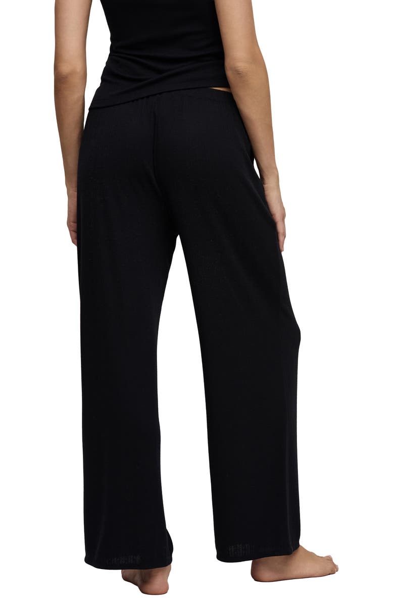 Barefoot Dreams<sup>®</sup> Scalloped Trim Pointelle Wide Leg Pants, Alternate, color, 