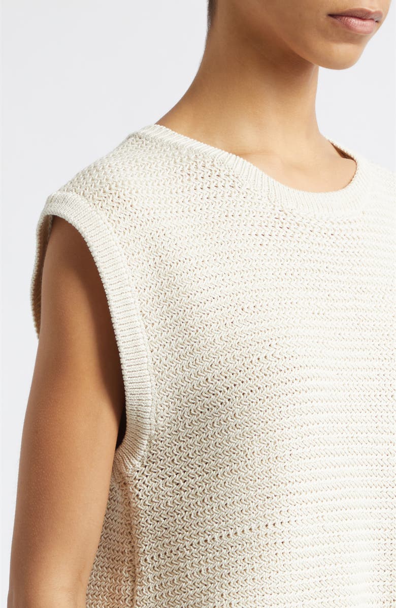 Derek Lam 10 Crosby Vivienne Cap Sleeve Sweater, Alternate, color, Marshmallow
