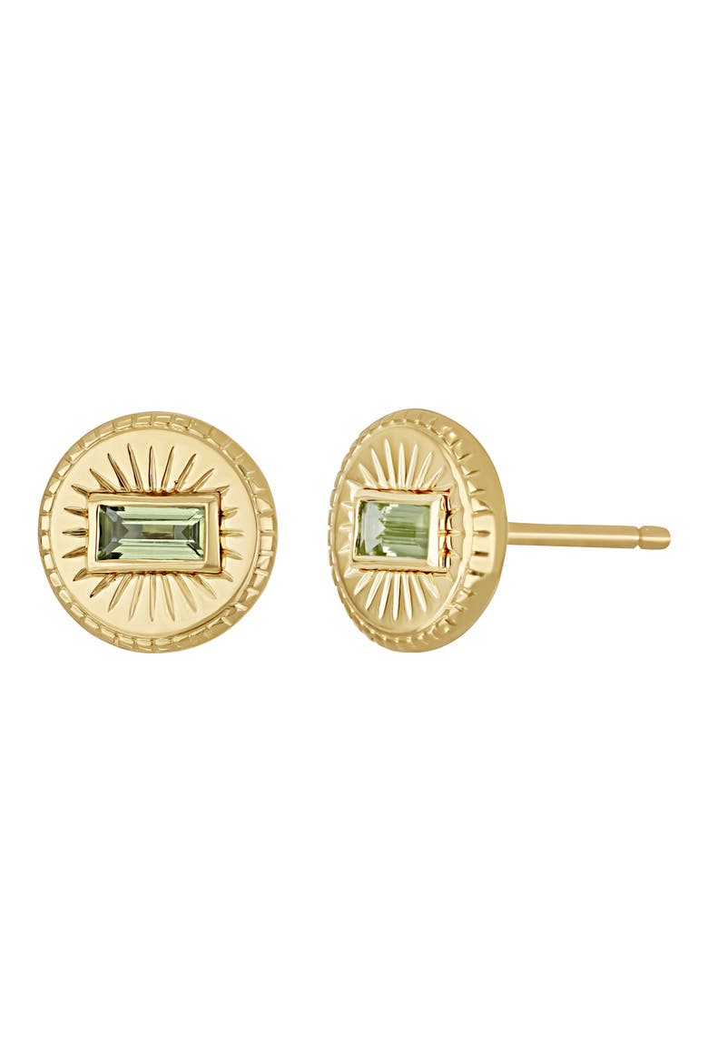 Stud Earrings, Main, color, 14K GOLD/ GARNET PERIDOT