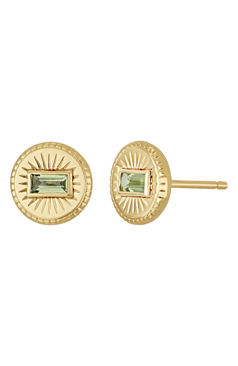 Bony Levy Stud Earrings, Main, color, 14K Gold/ Garnet Peridot