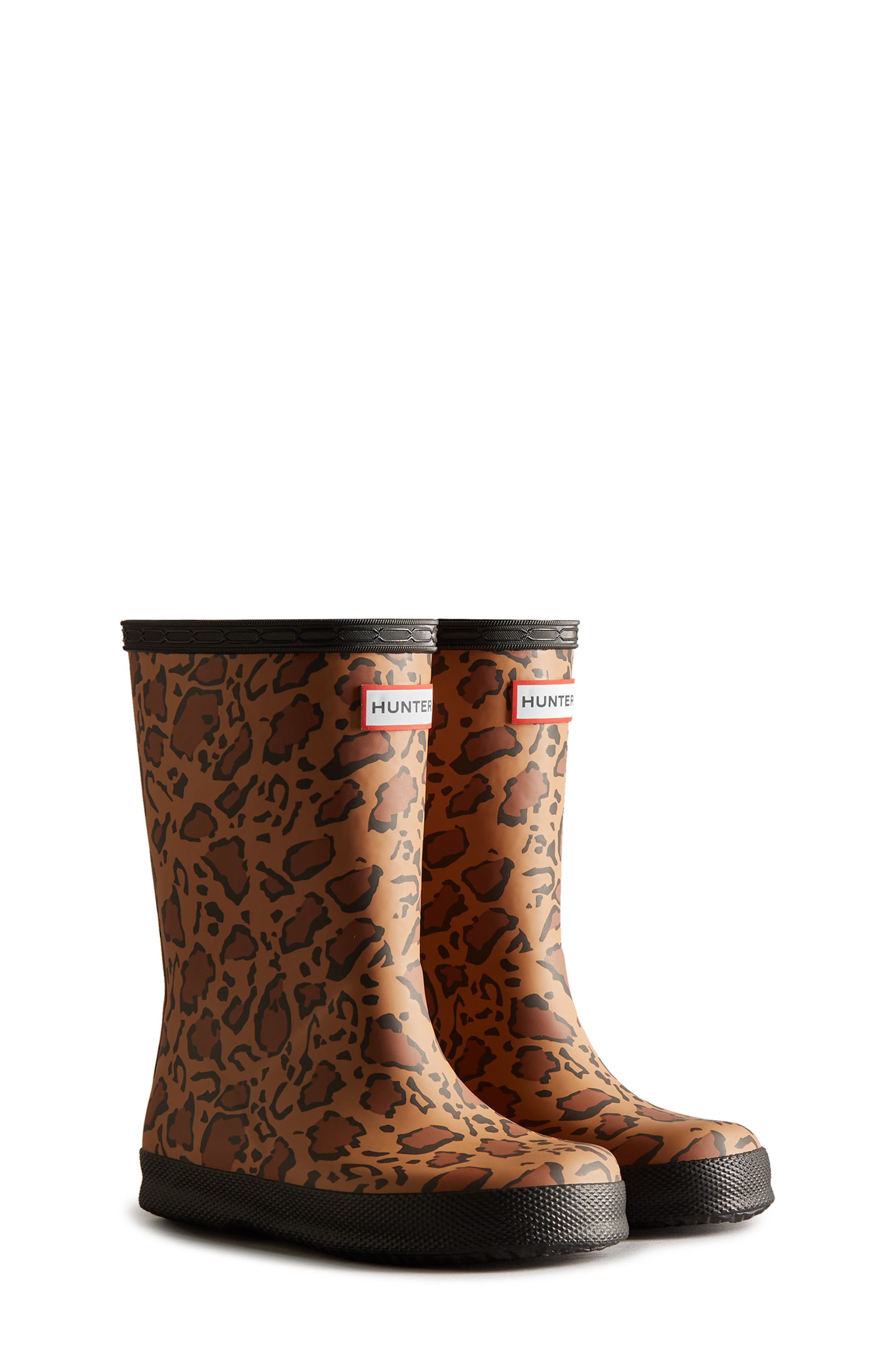 Hunter Kids' First Classic Leopard Print Rain Boot, Main, color, 